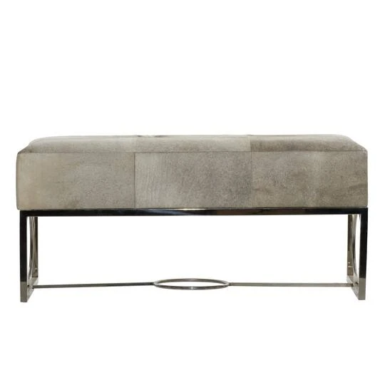 Silver Stainless Steel Contemporary Bench, 17' X 48" X 18" 10 Silver Stainless Steel Contemporary Bench, 17' X 48" X 18" - Image 8
