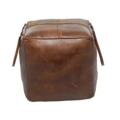 19" Brown Leather Rustic Stool -Michaels Decor Sale D489317S 11