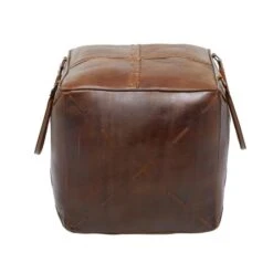 19" Brown Leather Rustic Stool -Michaels Decor Sale D489317S 2