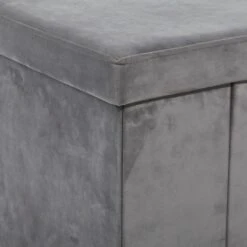 17" Modern Fabric Storage Stool Gray -Michaels Decor Sale D489318S 6
