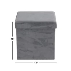 17" Modern Fabric Storage Stool Gray -Michaels Decor Sale D489318S 7