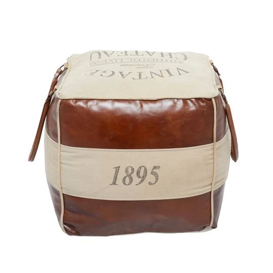 Brown Canvas Rustic Stool, 19" X 21" X 20" 14 Brown Canvas Rustic Stool, 19" X 21" X 20" - Image 12