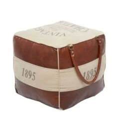 Brown Canvas Rustic Stool, 19" X 21" X 20" 20 Brown Canvas Rustic Stool, 19" X 21" X 20" -Michaels Decor Sale D489320S 4