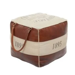 Brown Canvas Rustic Stool, 19" X 21" X 20" 21 Brown Canvas Rustic Stool, 19" X 21" X 20" -Michaels Decor Sale D489320S 5