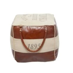 Brown Canvas Rustic Stool, 19" X 21" X 20" 22 Brown Canvas Rustic Stool, 19" X 21" X 20" -Michaels Decor Sale D489320S 6