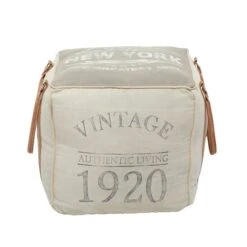 Grey Canvas Rustic Stool, 19" X 21" X 21" -Michaels Decor Sale D489334S 3