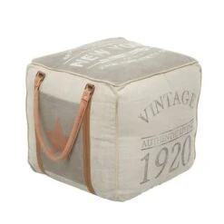 Grey Canvas Rustic Stool, 19" X 21" X 21" -Michaels Decor Sale D489334S 7