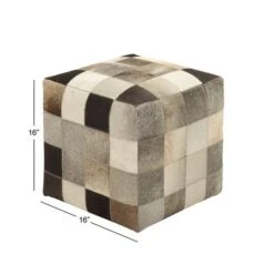 Multi Colored Wood Contemporary Ottoman, 16" X 16" X 16" -Michaels Decor Sale D489343S 6
