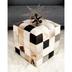 Multi Colored Wood Contemporary Ottoman, 16" X 16" X 16" -Michaels Decor Sale D489343S 7