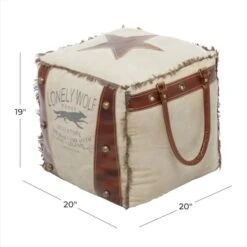 Brown Canvas Rustic Stool, 19" X 20" X 20" 28 Brown Canvas Rustic Stool, 19" X 20" X 20" -Michaels Decor Sale D489358S 12