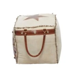 Brown Canvas Rustic Stool, 19" X 20" X 20" 21 Brown Canvas Rustic Stool, 19" X 20" X 20" -Michaels Decor Sale D489358S 5