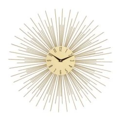 19" Gold Metal Contemporary Wall Clock