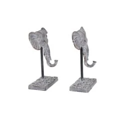12" Gray Eclectic Elephant Sculptures, 2ct. -Michaels Decor Sale D492320S 4