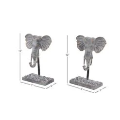 12" Gray Eclectic Elephant Sculptures, 2ct. -Michaels Decor Sale D492320S 7