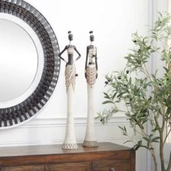 Set Of 2 White Stone Contemporary Sculpture 6", 31" 17 Set Of 2 White Stone Contemporary Sculpture 6", 31" -Michaels Decor Sale D492907S 7