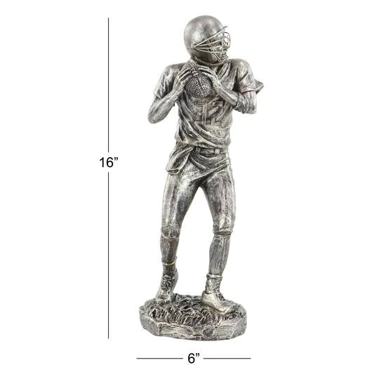 Silver Polystone Sculpture, Baseball Player 16" X 6" X 6" 9 Silver Polystone Sculpture, Baseball Player 16" X 6" X 6" - Image 7