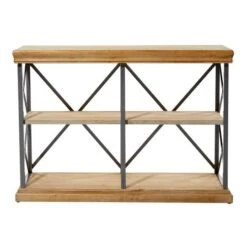 Brown Wood Industrial Shelving Unit, 34 " X 48 " X 17 " -Michaels Decor Sale D493167S 3