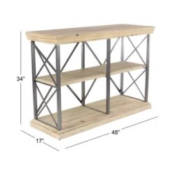 Brown Wood Industrial Shelving Unit, 34 " X 48 " X 17 " -Michaels Decor Sale D493167S 7