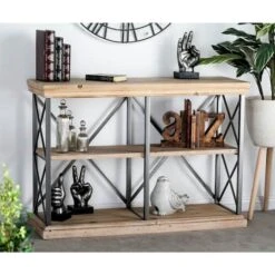 Brown Wood Industrial Shelving Unit, 34 " X 48 " X 17 " -Michaels Decor Sale D493167S 9