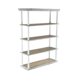 Brown Wood Farmhouse Shelving Unit, 64 " X 47 " X 15 " -Michaels Decor Sale D493174S 4