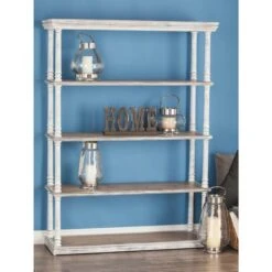 Brown Wood Farmhouse Shelving Unit, 64 " X 47 " X 15 " -Michaels Decor Sale D493174S 9
