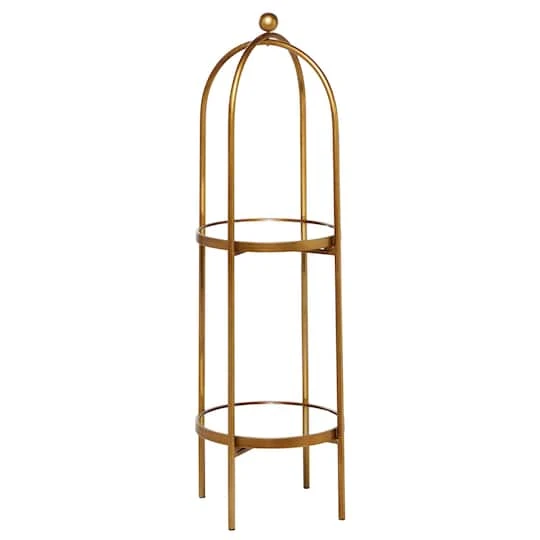 Gold Metal Glam Standing Mirror Shelves, 46" X 16" X 18" 4 Gold Metal Glam Standing Mirror Shelves, 46" X 16" X 18" - Image 2