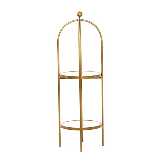 Gold Metal Glam Standing Mirror Shelves, 46" X 16" X 18" 5 Gold Metal Glam Standing Mirror Shelves, 46" X 16" X 18" - Image 3