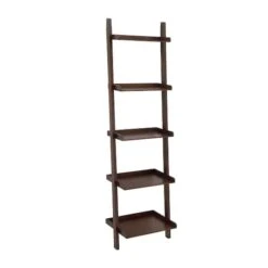 Brown Wood Traditional Shelving Unit, 69 " X 21 " X 14 "
