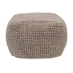 Hello Honey® 17" New Zealand Square Wool Pouf