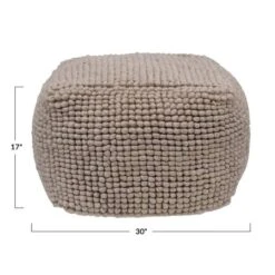 Hello Honey® 17" New Zealand Square Wool Pouf -Michaels Decor Sale D493447S 2