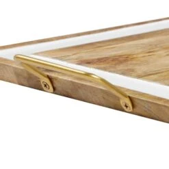 White & Brown Mango Wood Modern Tray Set -Michaels Decor Sale D493650S 5