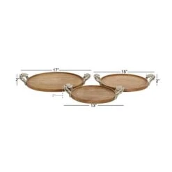 Brown Round Mango Wood Farmhouse Tray Set -Michaels Decor Sale D493681S 11