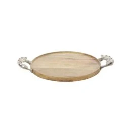 Brown Round Mango Wood Farmhouse Tray Set -Michaels Decor Sale D493681S 3