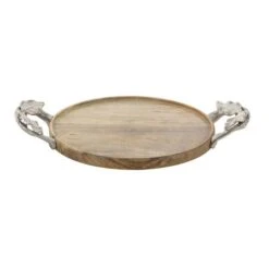 Brown Round Mango Wood Farmhouse Tray Set -Michaels Decor Sale D493681S 4