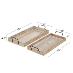 Brown Wood Boho Style Tray Set -Michaels Decor Sale D493684S 6
