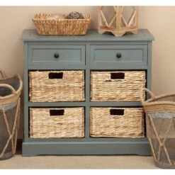 Traditional 4-Basket Turquoise Storage Cabinet -Michaels Decor Sale D493828S 9