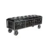 Industrial Rectangular Black Faux Leather And Wood Storage Bench, 19" X 47" X 16" 1 Industrial Rectangular Black Faux Leather And Wood Storage Bench, 19" X 47" X 16" -Michaels Decor Sale D493829S 1