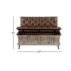 Brown Chinese Fir Rustic Bench, 32" X 47" X 20" -Michaels Decor Sale D493830S 8