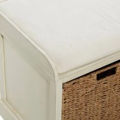 White Traditional Wood Storage Bench, 20" X 34" -Michaels Decor Sale D493839S 5
