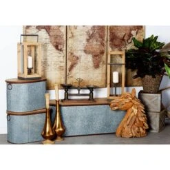 Set Of 3 Brown Metal Farmhouse Storage Bench, 23", 48" -Michaels Decor Sale D493846S 10