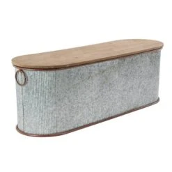 Set Of 3 Brown Metal Farmhouse Storage Bench, 23", 48" -Michaels Decor Sale D493846S 2