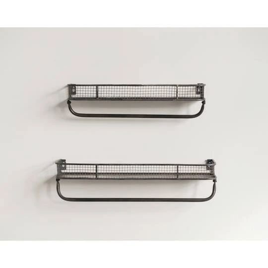 Hello Honey® Metal Wall Shelf With Hanging Bar Set 6 Hello Honey® Metal Wall Shelf With Hanging Bar Set - Image 4