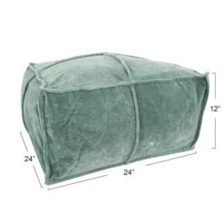 Hello Honey® 24" Square Cotton Velvet Pouf Teal -Michaels Decor Sale D494021S 3