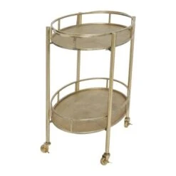 Hello Honey® 30" Beige 2-Tier Metal Bar Cart With Locking Caster Wheels -Michaels Decor Sale D494040S 6