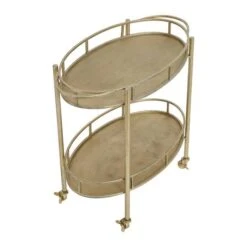 Hello Honey® 30" Beige 2-Tier Metal Bar Cart With Locking Caster Wheels -Michaels Decor Sale D494040S 7