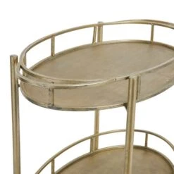 Hello Honey® 30" Beige 2-Tier Metal Bar Cart With Locking Caster Wheels -Michaels Decor Sale D494040S 8