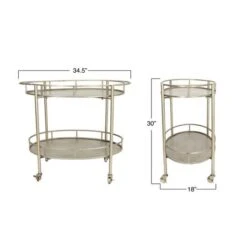 Hello Honey® 30" Beige 2-Tier Metal Bar Cart With Locking Caster Wheels -Michaels Decor Sale D494040S 9