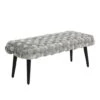 Hello Honey® Modern Boho Gray & Black Chunky Woven Velvet Bench -Michaels Decor Sale D494118S 1