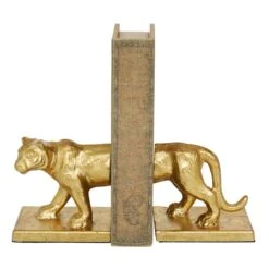 5" Gold Iron Cougar Glam Bookends