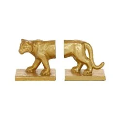5" Gold Iron Cougar Glam Bookends -Michaels Decor Sale D494213S 2